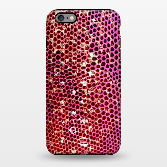 iPhone 6/6s plus StrongFit Gradient pink red snake skin pattern by Oana 
