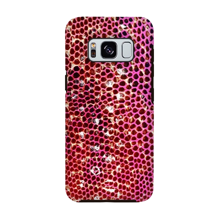 Galaxy S8 StrongFit Gradient pink red snake skin pattern by Oana 