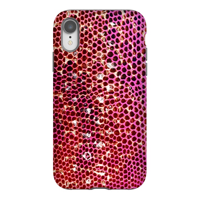 iPhone Xr StrongFit Gradient pink red snake skin pattern by Oana 