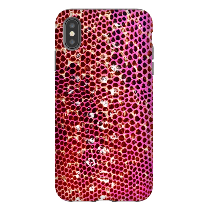 iPhone Xs Max StrongFit Gradient pink red snake skin pattern by Oana 