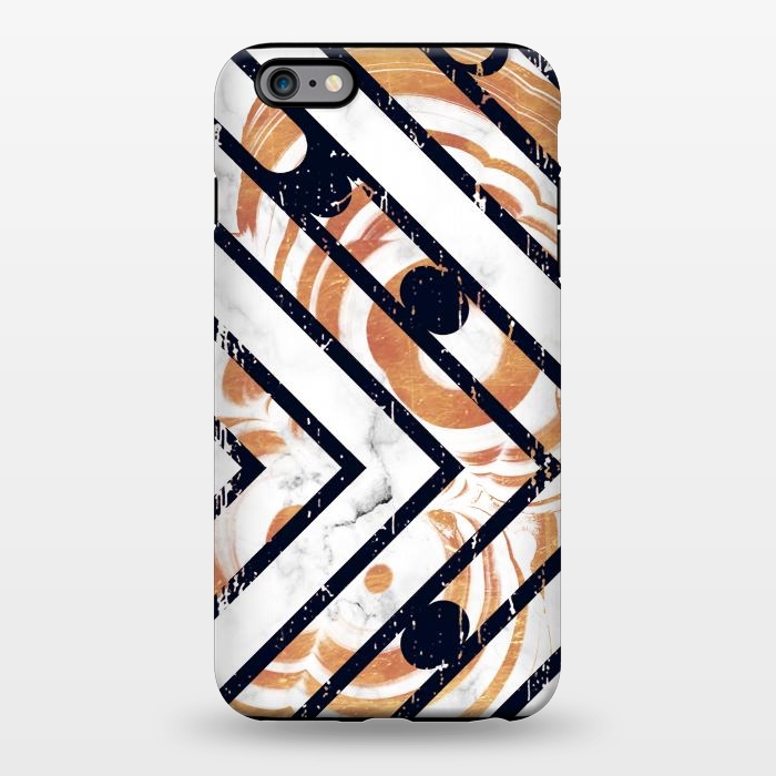 iPhone 6/6s plus StrongFit Geometric white gold marble stripes by Oana 