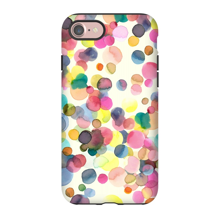 iPhone 7 StrongFit Watercolor Colorful Dots by Ninola Design