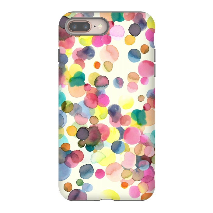 iPhone 7 plus StrongFit Watercolor Colorful Dots by Ninola Design
