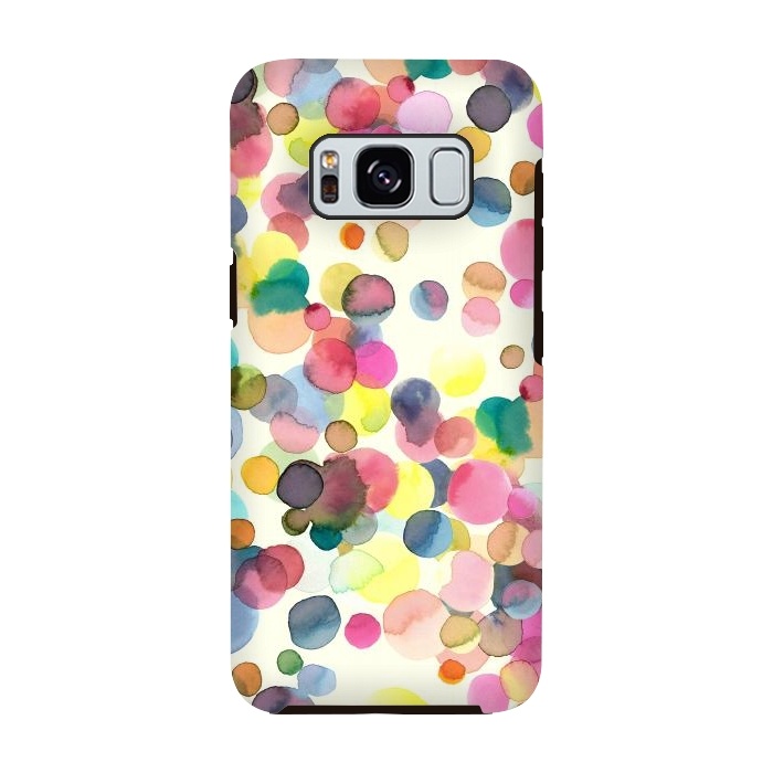 Galaxy S8 StrongFit Watercolor Colorful Dots by Ninola Design