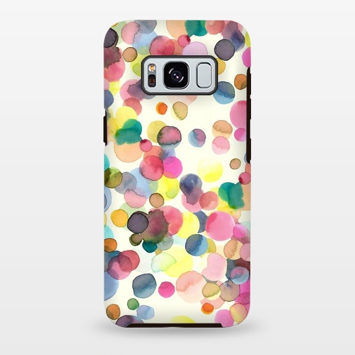 Galaxy S8 plus StrongFit Watercolor Colorful Dots by Ninola Design