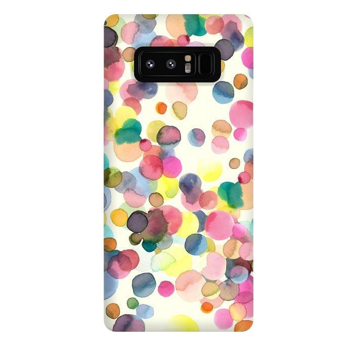 Galaxy Note 8 StrongFit Watercolor Colorful Dots by Ninola Design