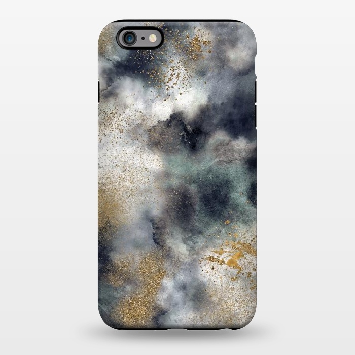 iPhone 6/6s plus StrongFit Marble Watercolor Dark Clouds by Ninola Design