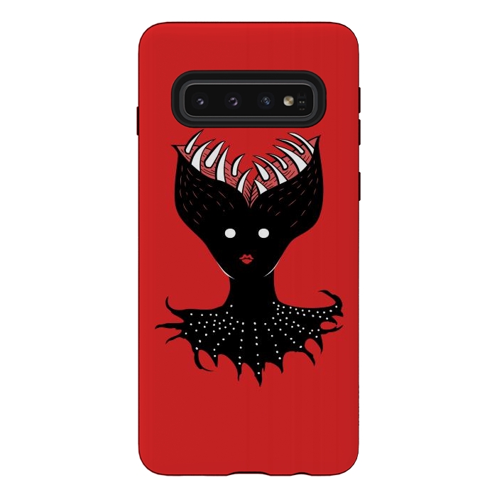 Galaxy S10 StrongFit Creepy Girl Demon Has Opened Head With Teeth by Boriana Giormova