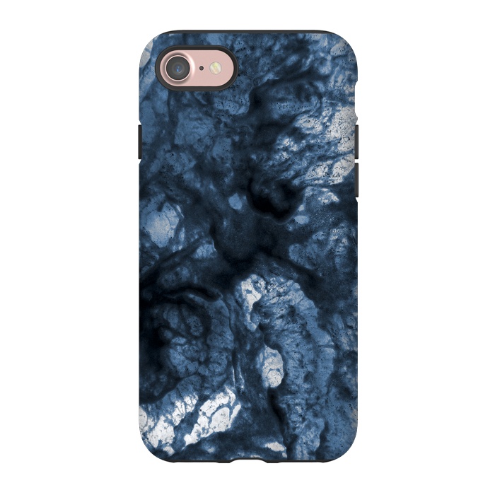 iPhone 7 StrongFit Abstract Indigo Smoke Marble by Ninola Design
