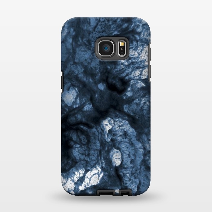 Galaxy S7 EDGE StrongFit Abstract Indigo Smoke Marble by Ninola Design