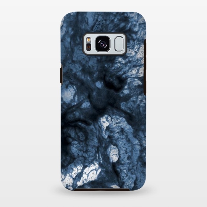 Galaxy S8 plus StrongFit Abstract Indigo Smoke Marble by Ninola Design