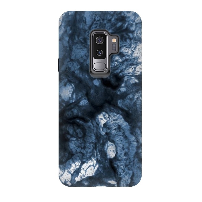 Galaxy S9 plus StrongFit Abstract Indigo Smoke Marble by Ninola Design