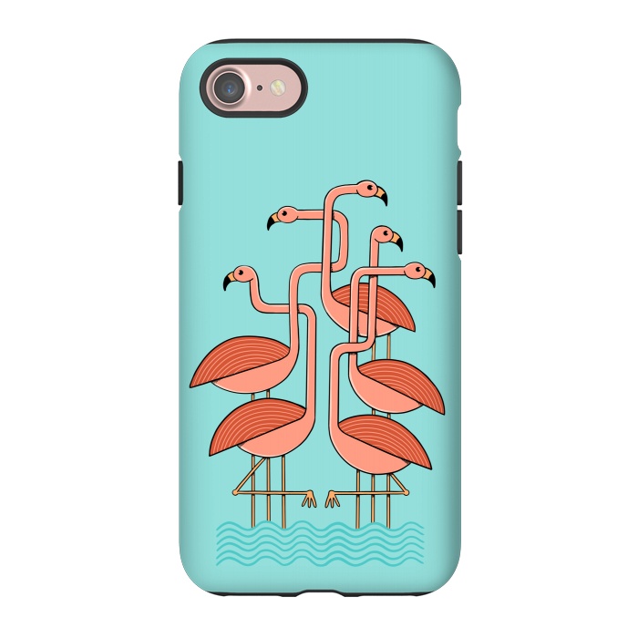iPhone 7 StrongFit Flamingos by Coffee Man