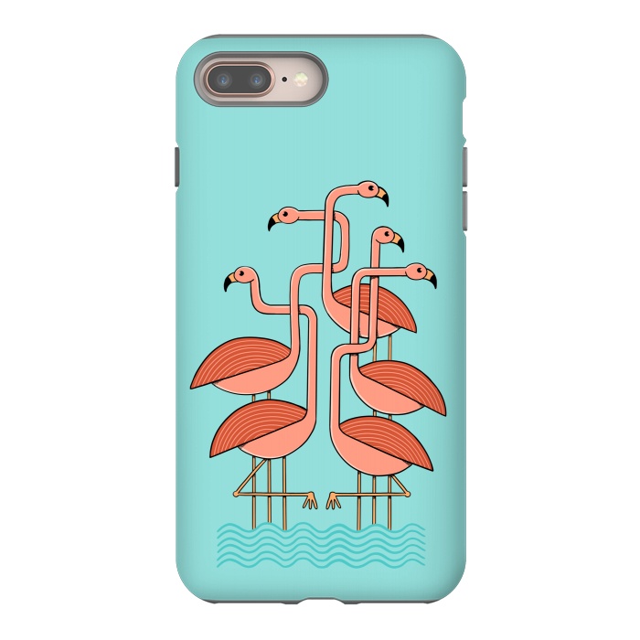 iPhone 7 plus StrongFit Flamingos by Coffee Man