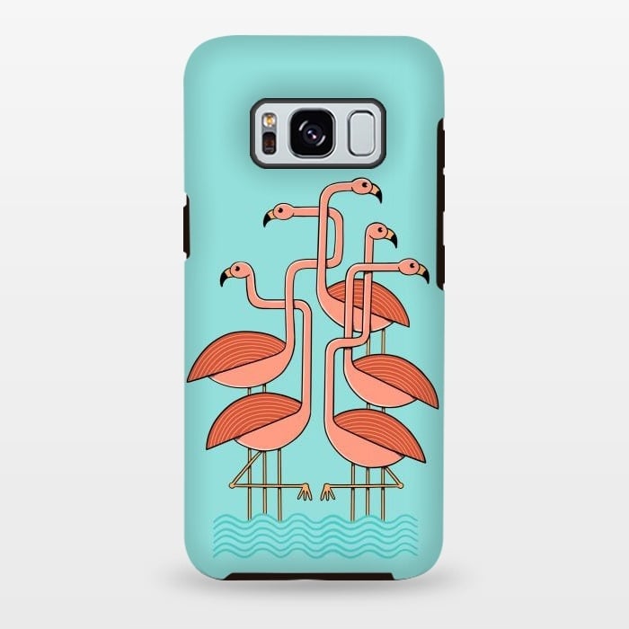 Galaxy S8 plus StrongFit Flamingos by Coffee Man