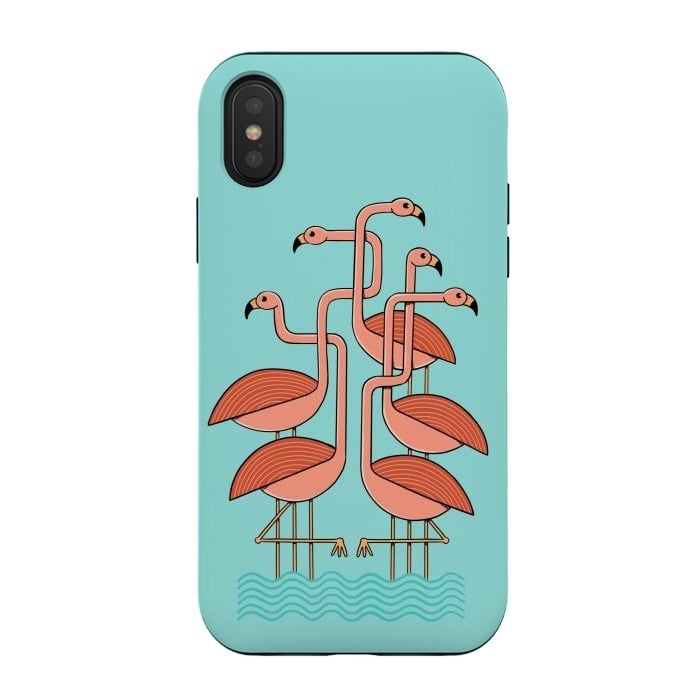 iPhone Xs / X StrongFit Flamingos by Coffee Man