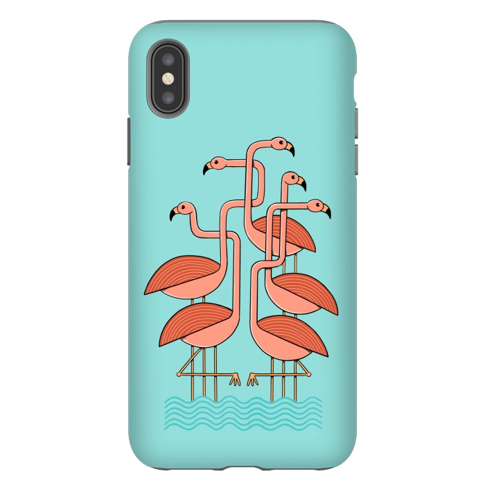 iPhone Xs Max StrongFit Flamingos by Coffee Man