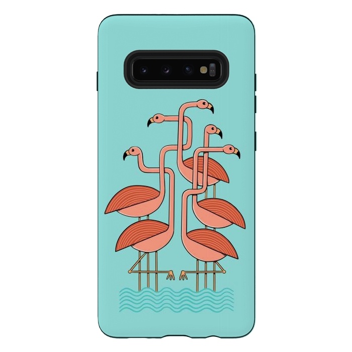 Galaxy S10 plus StrongFit Flamingos by Coffee Man