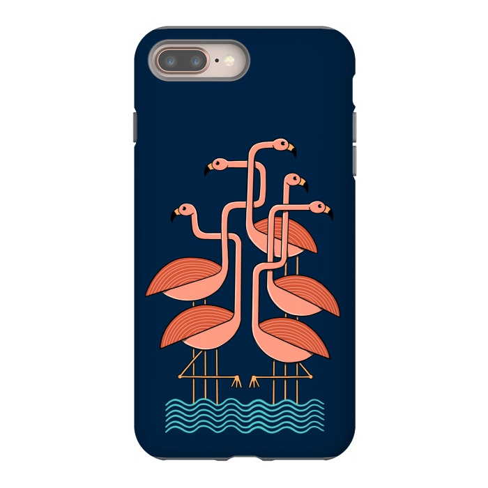 iPhone 7 plus StrongFit Flamingos blue by Coffee Man
