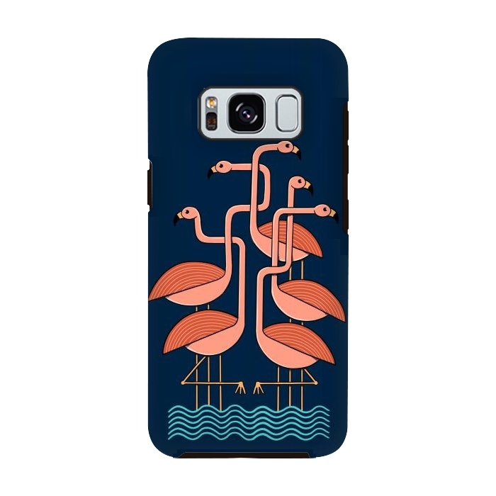 Galaxy S8 StrongFit Flamingos blue by Coffee Man