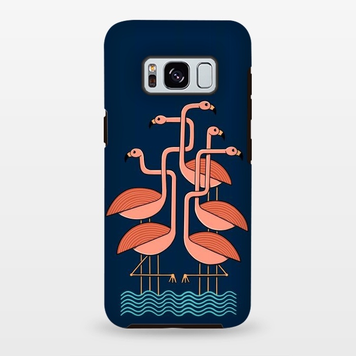 Galaxy S8 plus StrongFit Flamingos blue by Coffee Man
