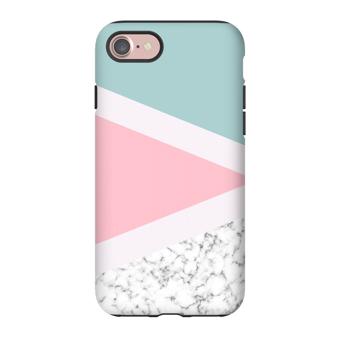 iPhone 7 StrongFit Pastel Triangle Marble by Ninola Design