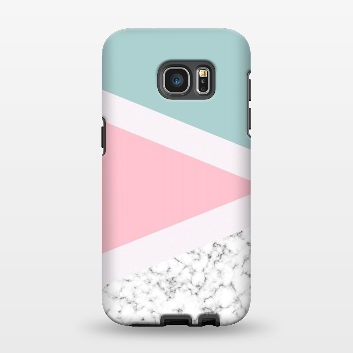 Galaxy S7 EDGE StrongFit Pastel Triangle Marble by Ninola Design
