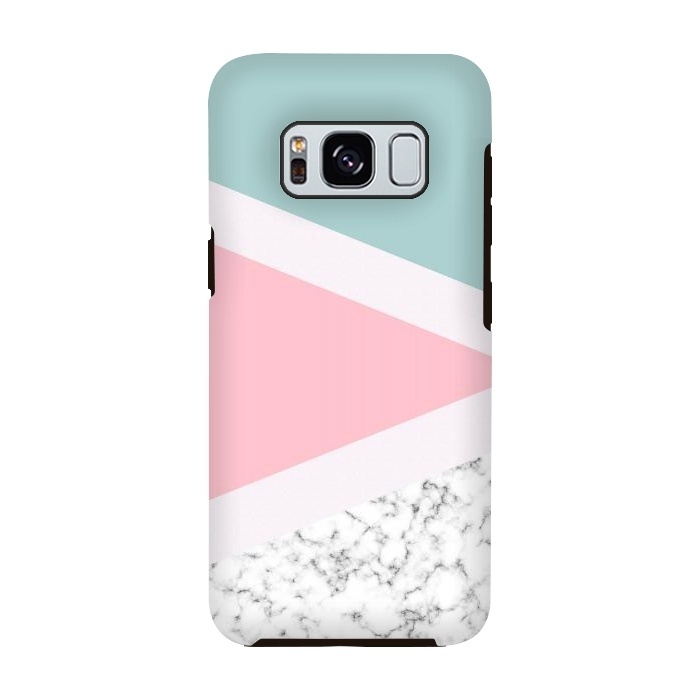 Galaxy S8 StrongFit Pastel Triangle Marble by Ninola Design