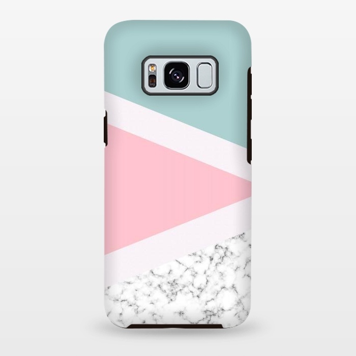 Galaxy S8 plus StrongFit Pastel Triangle Marble by Ninola Design