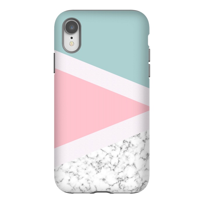 iPhone Xr StrongFit Pastel Triangle Marble by Ninola Design