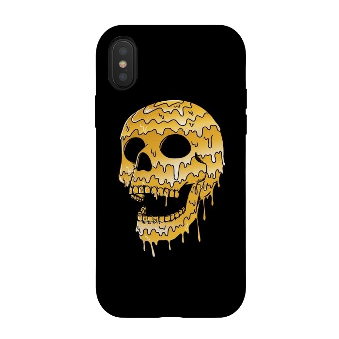iPhone Xs / X StrongFit Gold Skull by Coffee Man