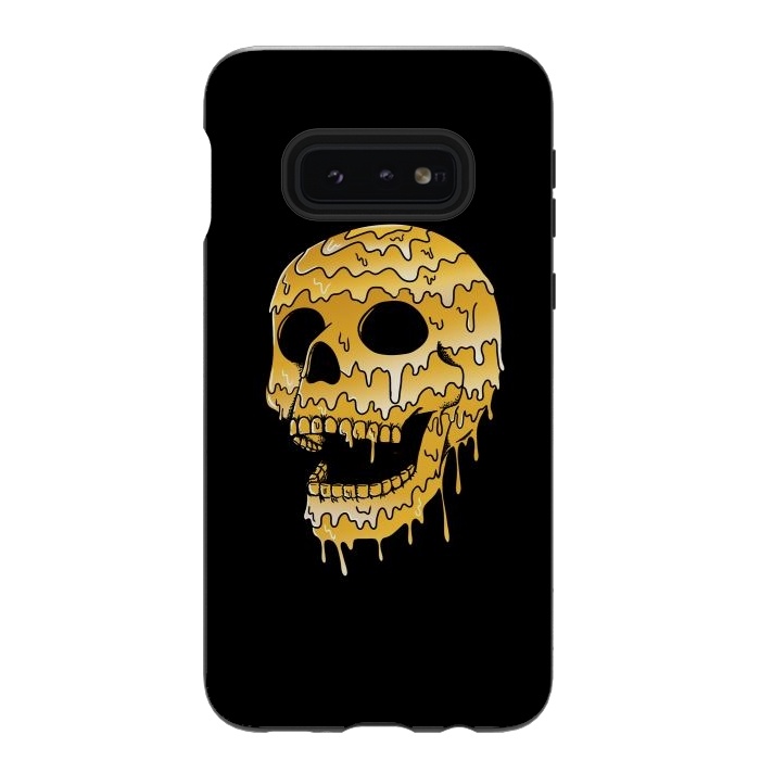 Galaxy S10e StrongFit Gold Skull by Coffee Man