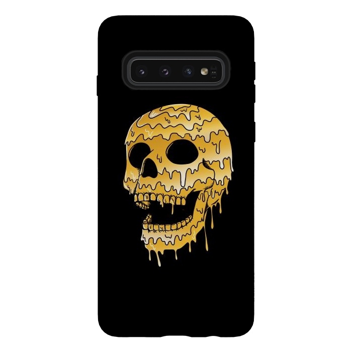 Galaxy S10 StrongFit Gold Skull by Coffee Man