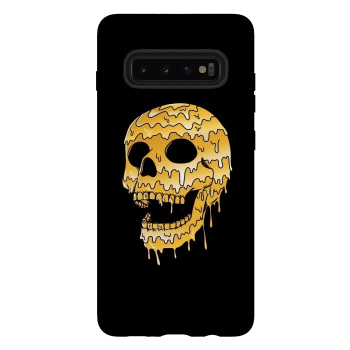 Galaxy S10 plus StrongFit Gold Skull by Coffee Man