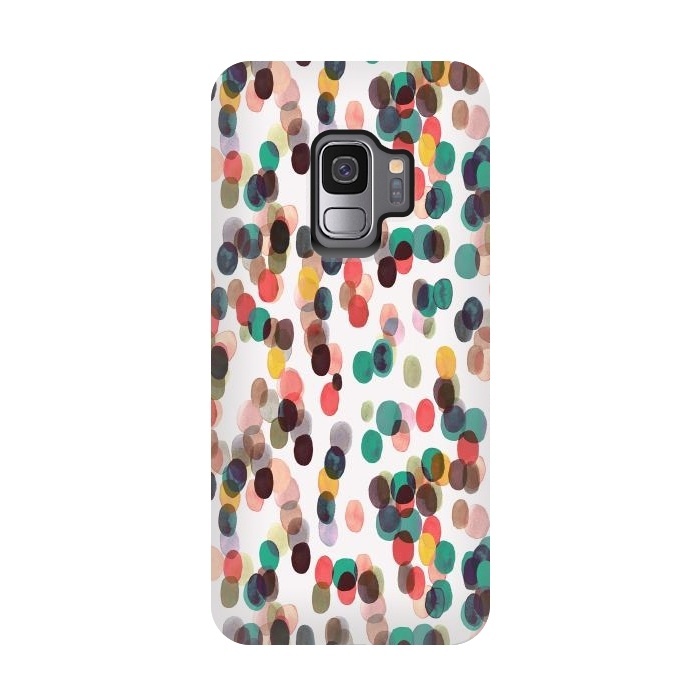 Galaxy S9 StrongFit Relaxing Tropical Colorful Dots by Ninola Design