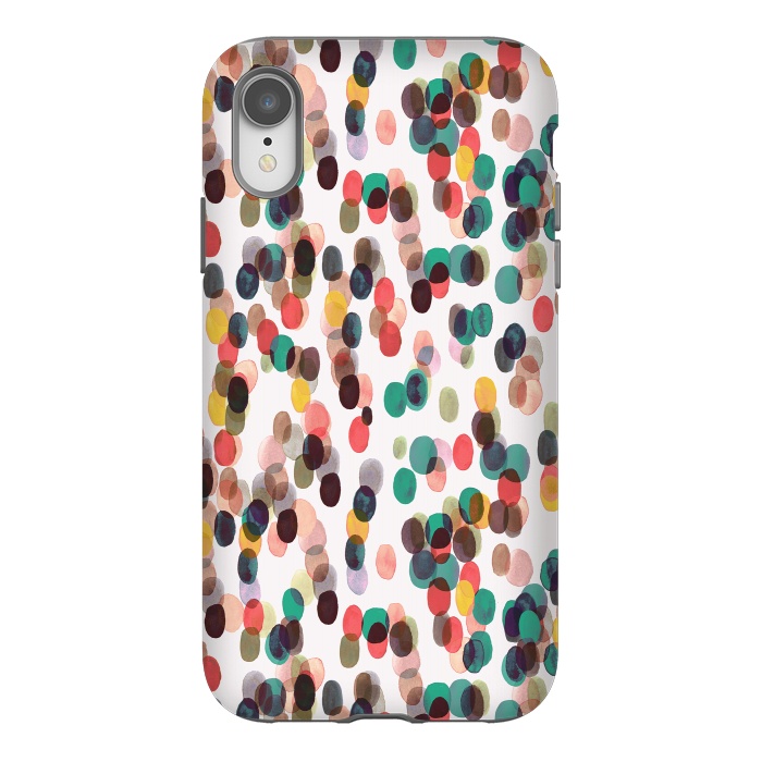 iPhone Xr StrongFit Relaxing Tropical Colorful Dots by Ninola Design