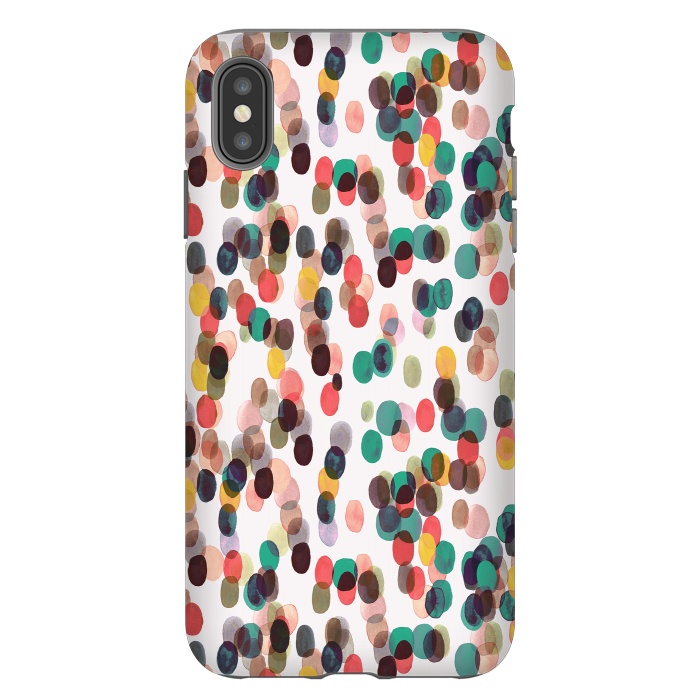iPhone Xs Max StrongFit Relaxing Tropical Colorful Dots by Ninola Design
