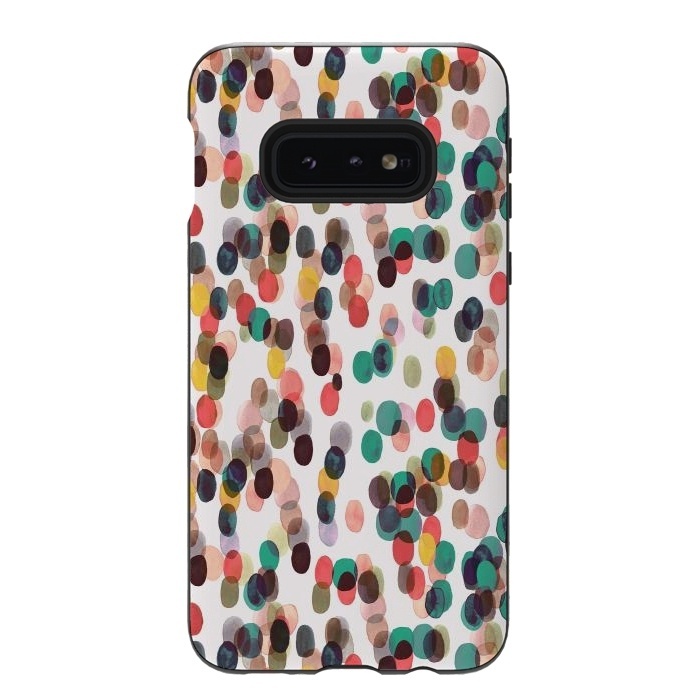 Galaxy S10e StrongFit Relaxing Tropical Colorful Dots by Ninola Design