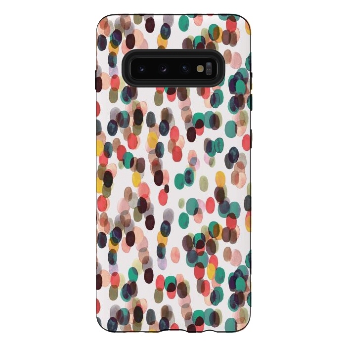 Galaxy S10 plus StrongFit Relaxing Tropical Colorful Dots by Ninola Design