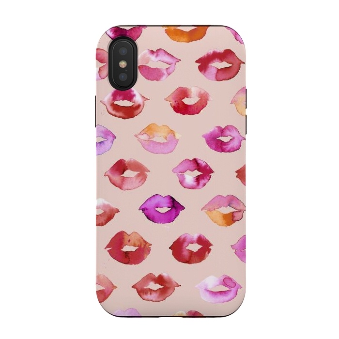 iPhone Xs / X StrongFit Sweet Kisses Lips by Ninola Design