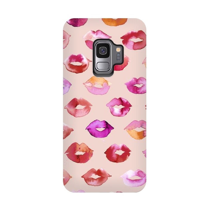 Galaxy S9 StrongFit Sweet Kisses Lips by Ninola Design