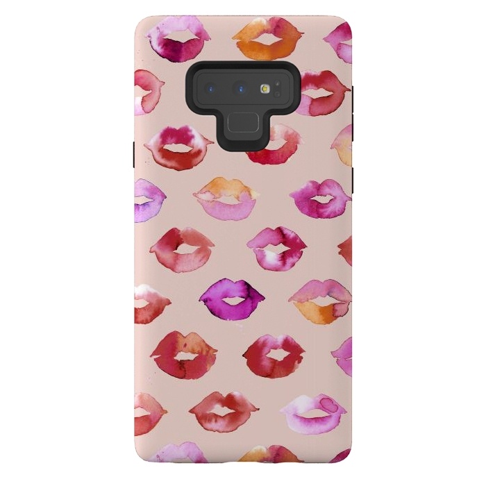 Galaxy Note 9 StrongFit Sweet Kisses Lips by Ninola Design