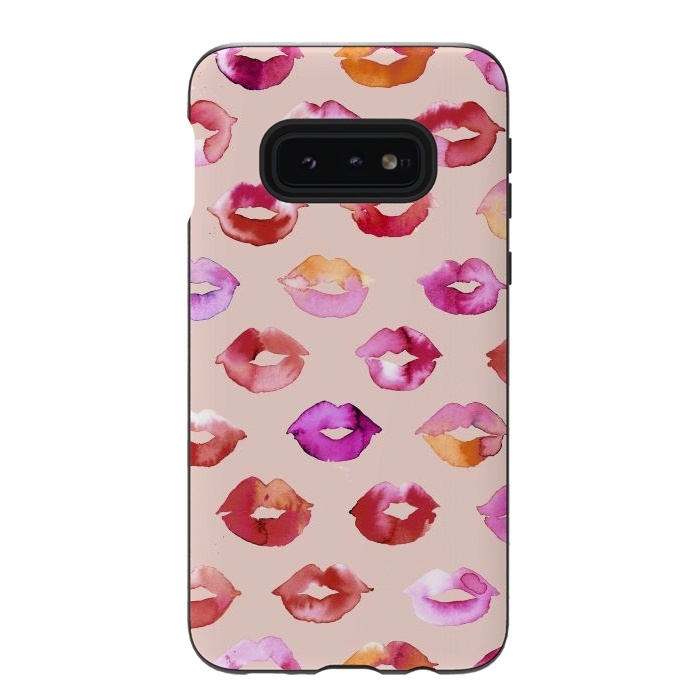 Galaxy S10e StrongFit Sweet Kisses Lips by Ninola Design