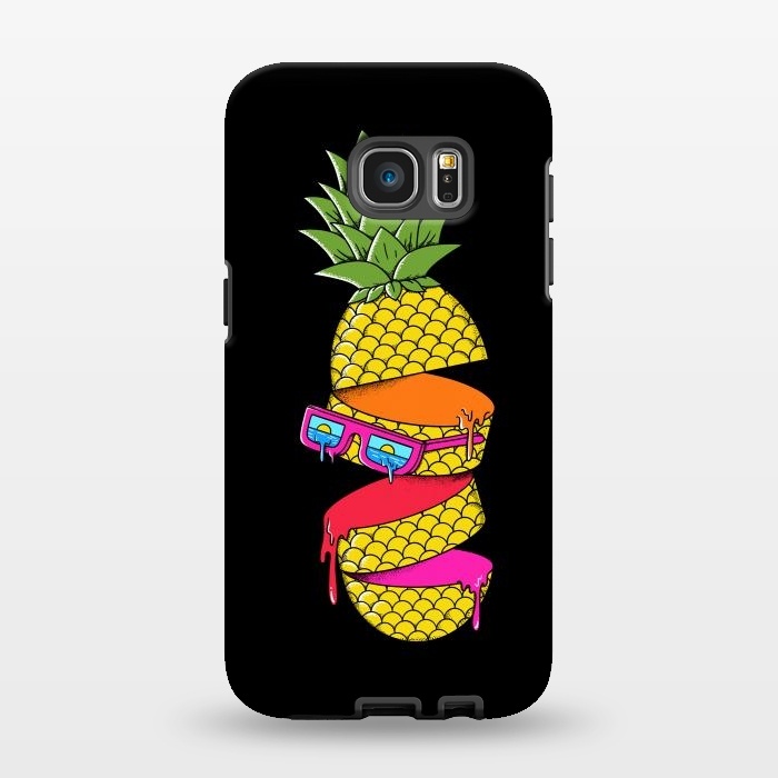Galaxy S7 EDGE StrongFit Pineapple colors Black by Coffee Man