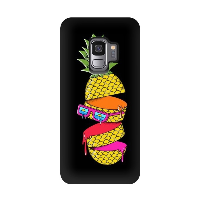 Galaxy S9 StrongFit Pineapple colors Black by Coffee Man