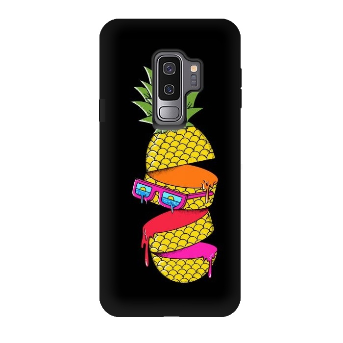 Galaxy S9 plus StrongFit Pineapple colors Black by Coffee Man