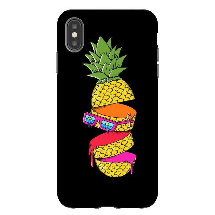 iPhone Xs Max StrongFit Pineapple colors Black by Coffee Man