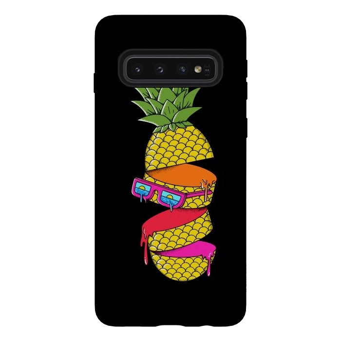 Galaxy S10 StrongFit Pineapple colors Black by Coffee Man