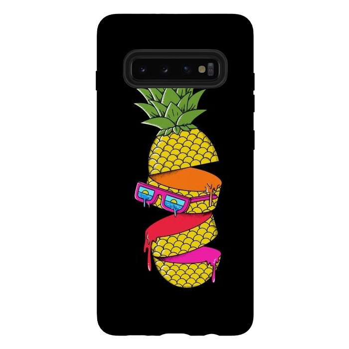 Galaxy S10 plus StrongFit Pineapple colors Black by Coffee Man