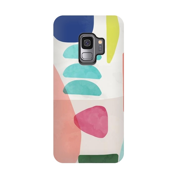 Galaxy S9 StrongFit Organic Bold Shapes Watercolor by Ninola Design
